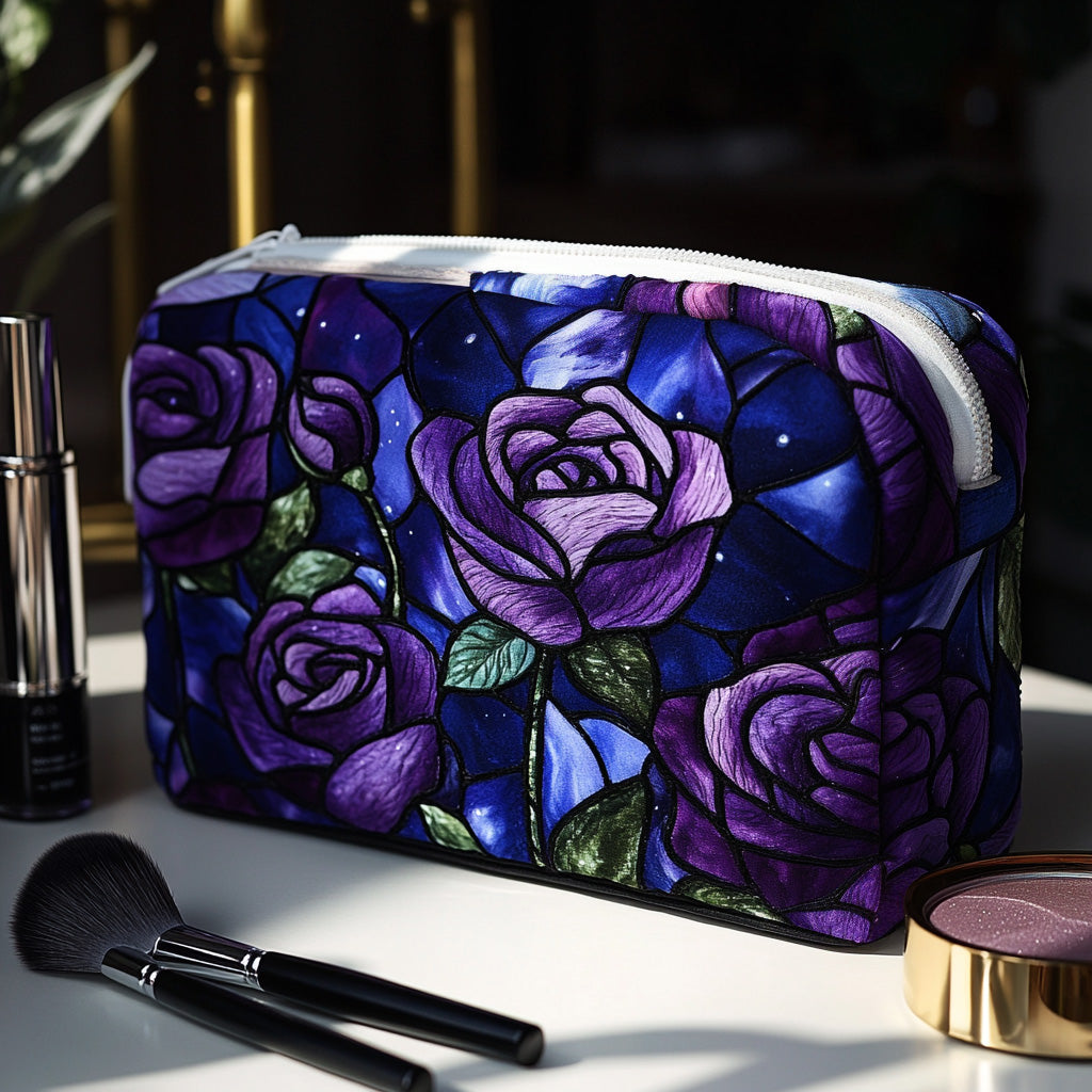 Sac de Maquillage Matelassé Rose de Minuit