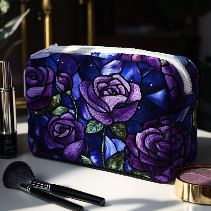 Sac de Maquillage Matelassé Rose de Minuit