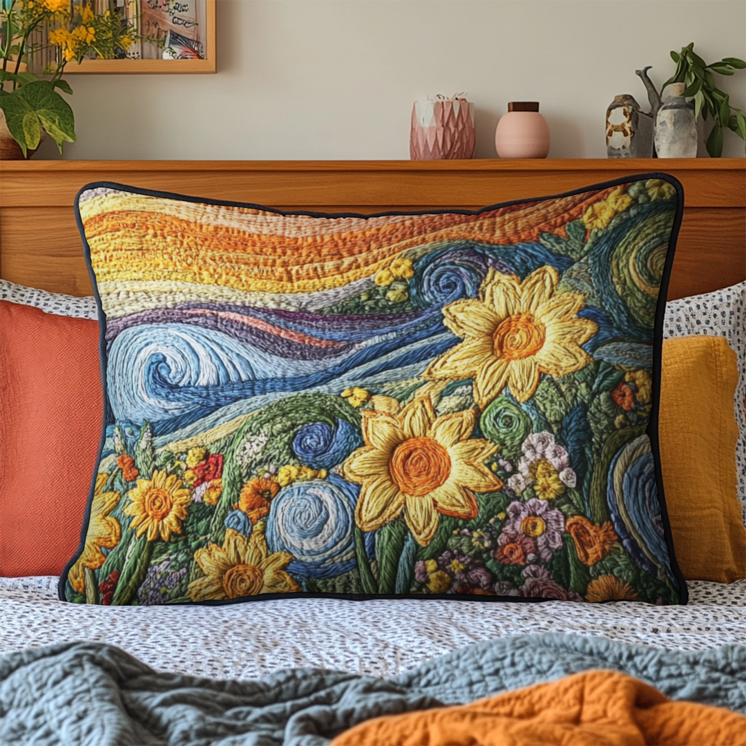 Housse de Coussin Matelassée Rêve de Tournesol NCU0VH4631