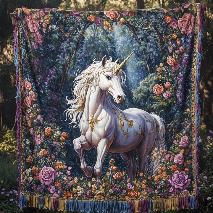Couverture en Tissu de Licorne au Clair de Lune