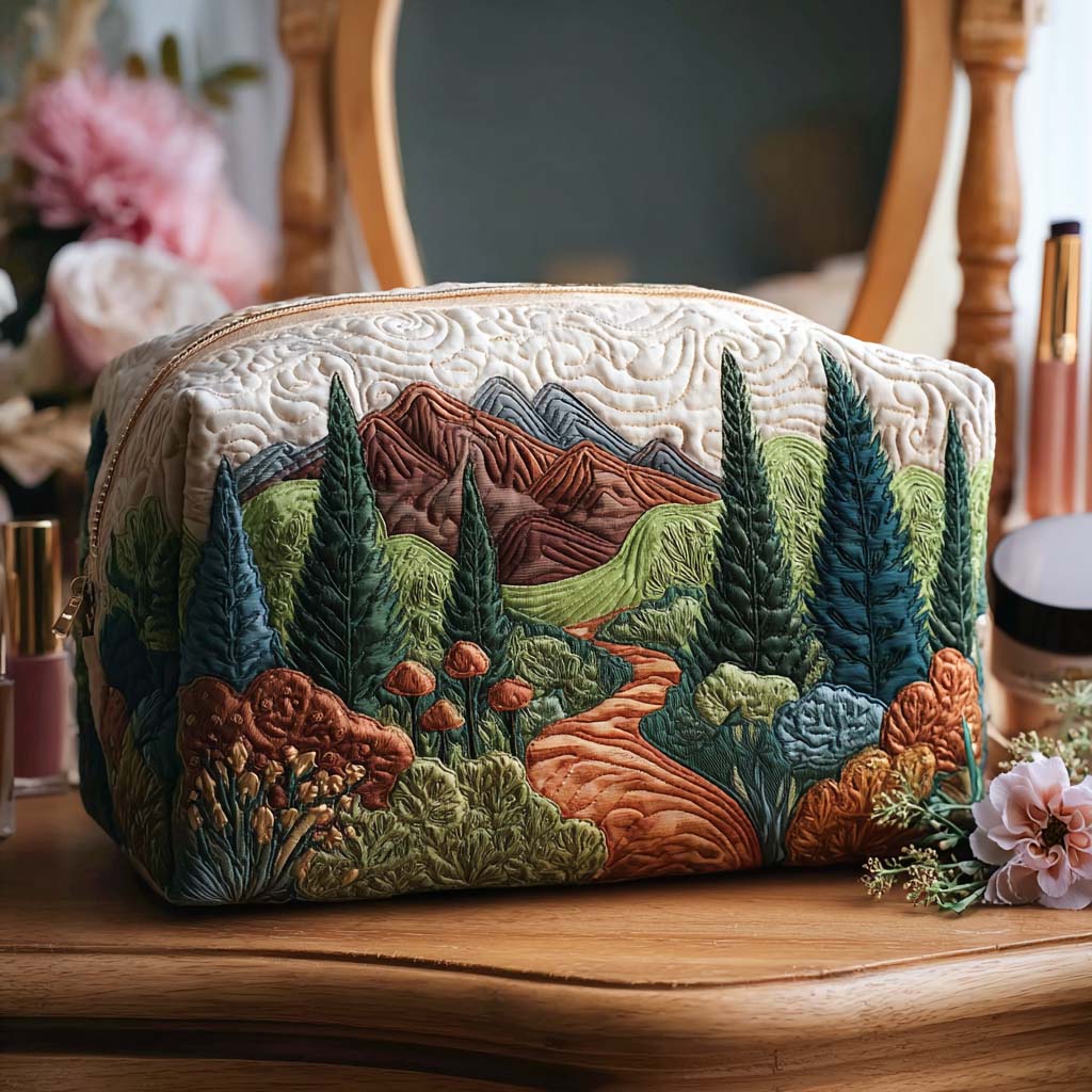Trousse de Maquillage Matelassée Chemins Moussus
