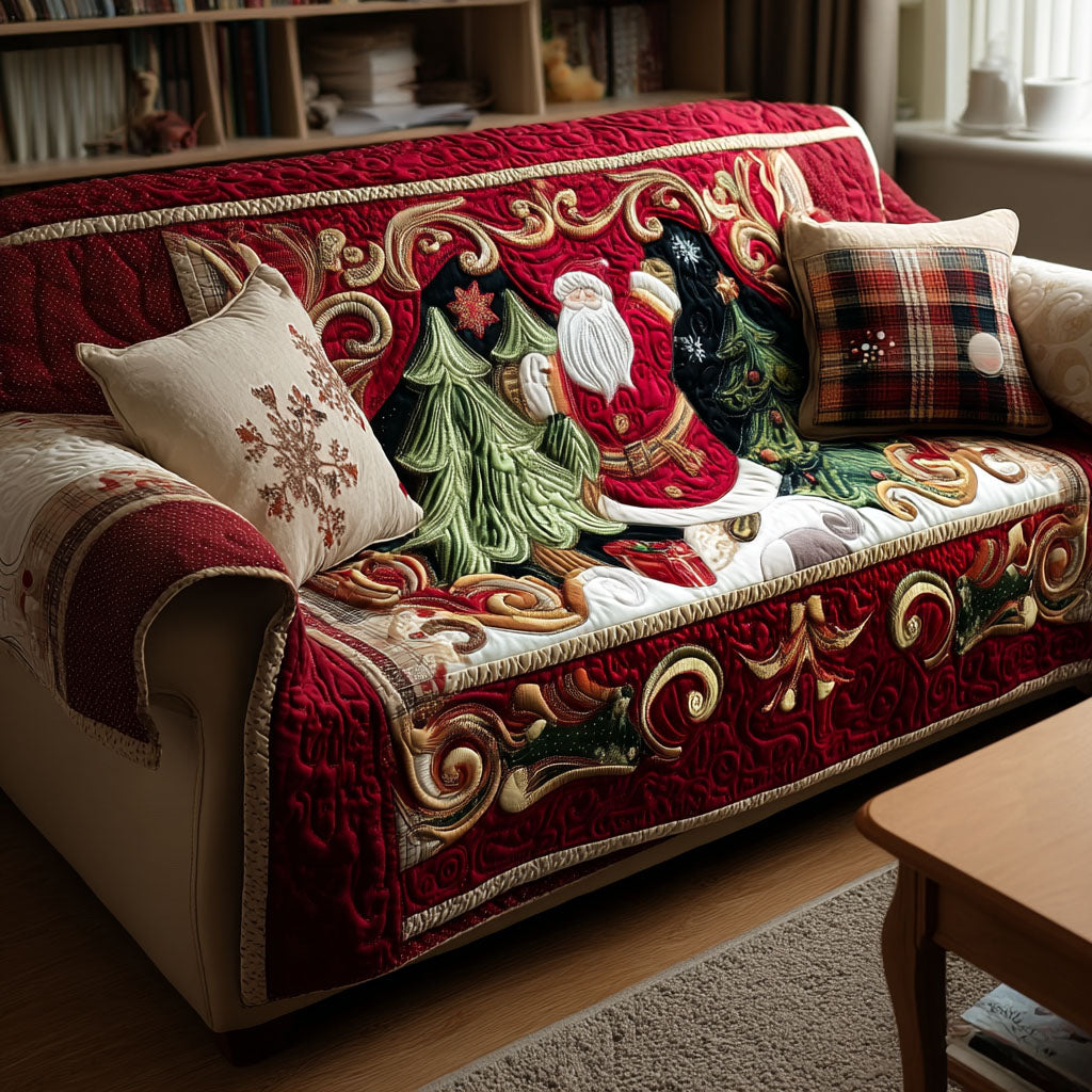 Housse de canapé matelassée Noël en montagne