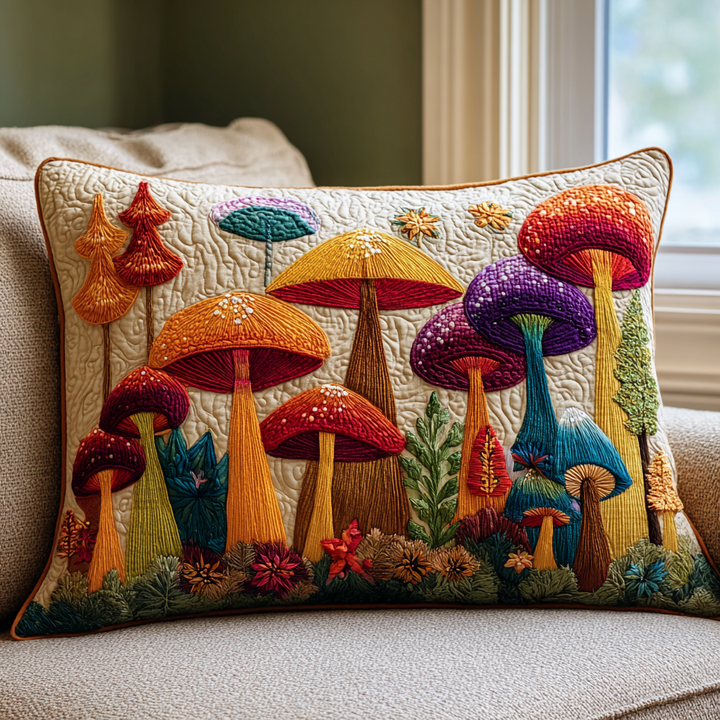 Housse de Coussin Matelassée Jardin de Champignons NCU0DK11037