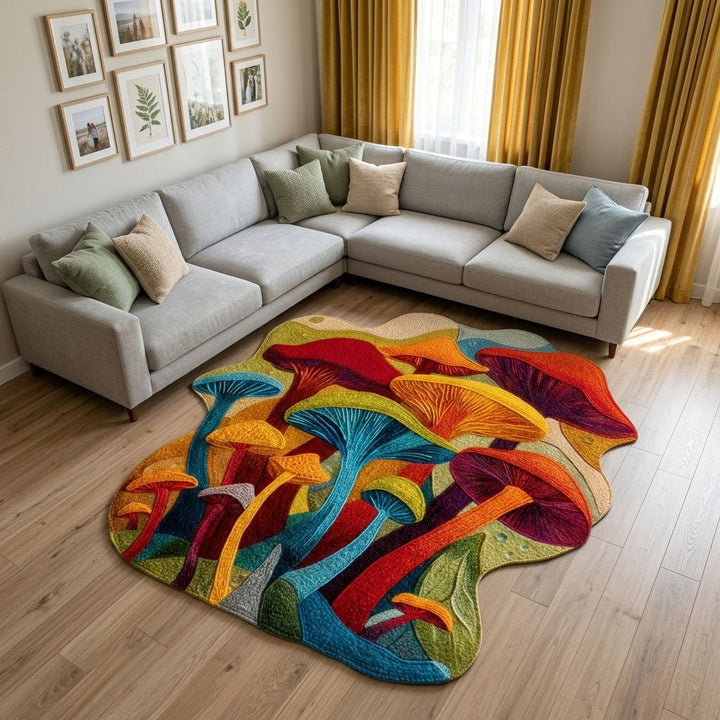 Tapis de zone en forme personnalisée Champignon Haven NCU0DK12313