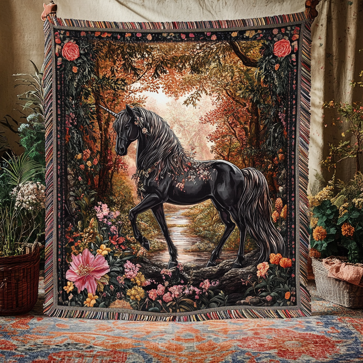 Couverture Tissée Mystique Lune Licorne NCU0DV3828