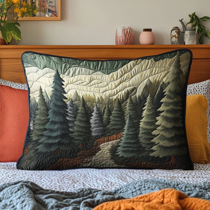 Housse de Coussin en Cuir Matelassé Forêt au Clair de Lune NCU0VH4389