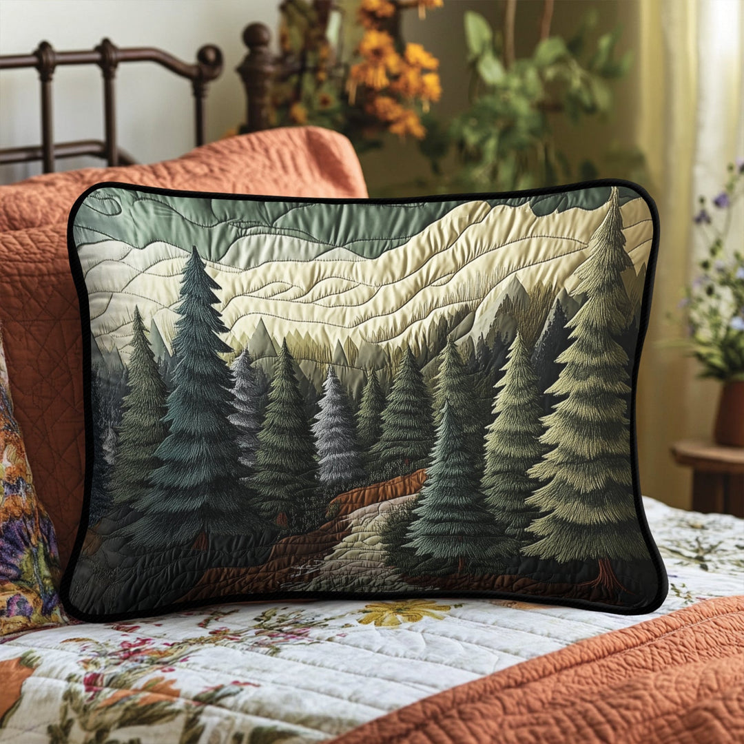 Housse de Coussin en Cuir Matelassé Forêt au Clair de Lune NCU0VH4389