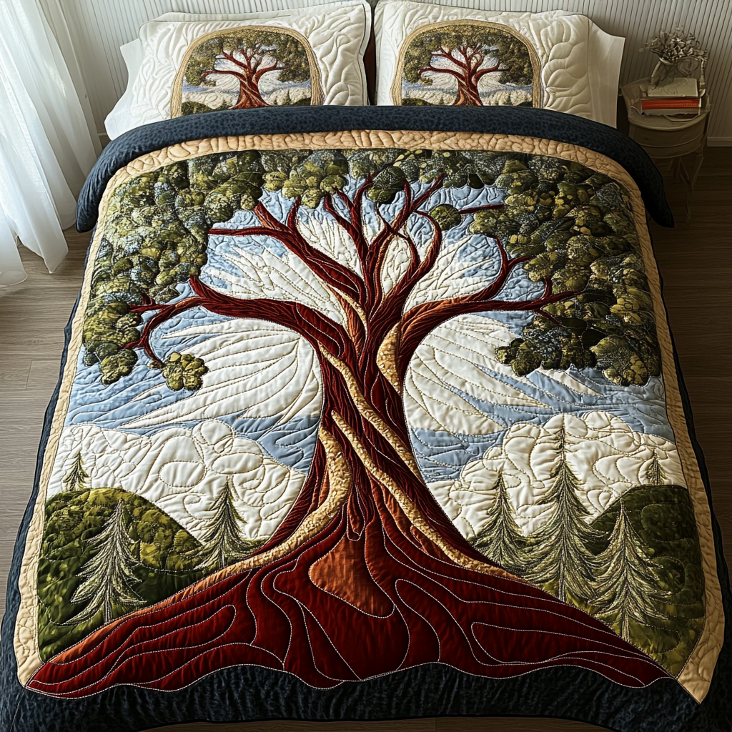 Ensemble de literie matelassé 3 pièces Nature Embrace