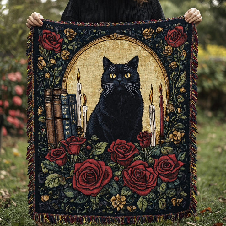 Couverture en Tissé Feline de Crépuscule