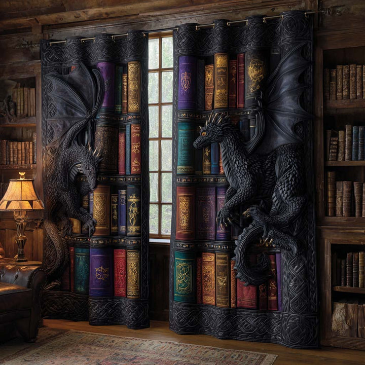 Rideaux Matelassés Dragons Onyx de Crépuscule NCU0XD2183