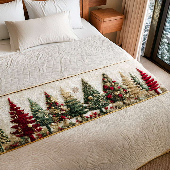 Couverture de Lit Matelassée Forêt de Noël