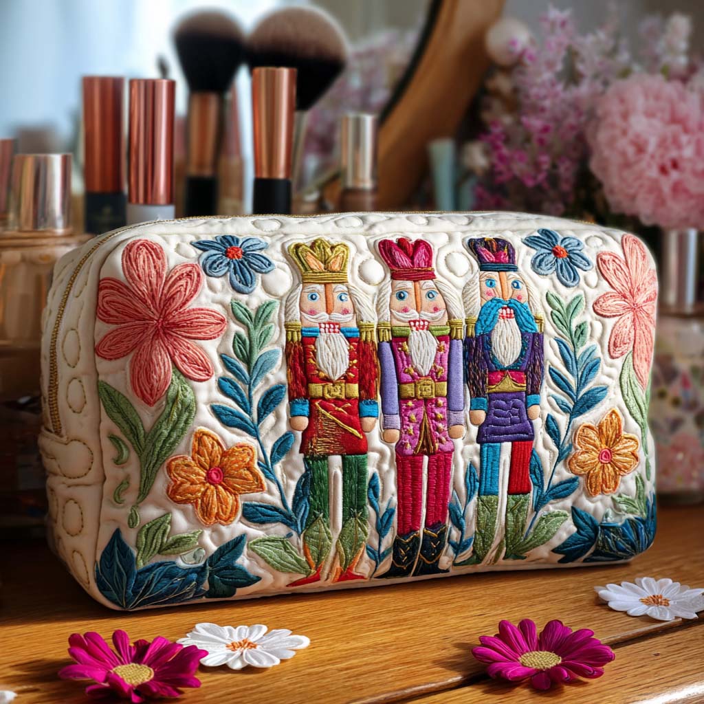 Pochette de Maquillage Matelassée en Forme de Casse-Noisette