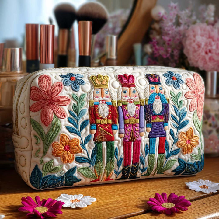 Pochette de Maquillage Matelassée en Forme de Casse-Noisette