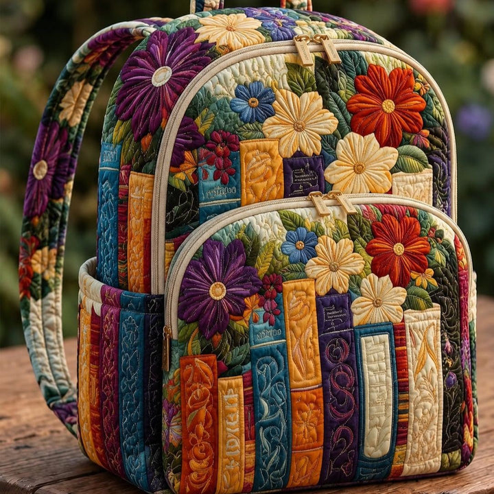Sac à dos matelassé Livres & Marguerites