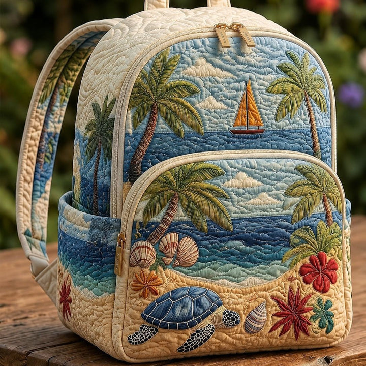 Sac à dos matelassé Tortue de Mer Plage Tropicale