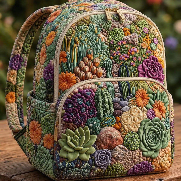 Sac à dos matelassé Succulentes & Cactus