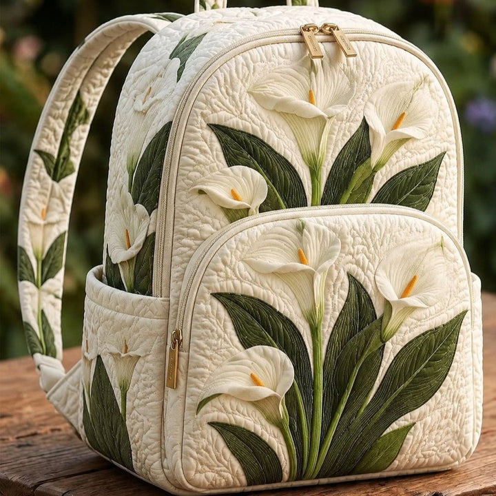 Sac à dos matelassé Calla Lily Blanc