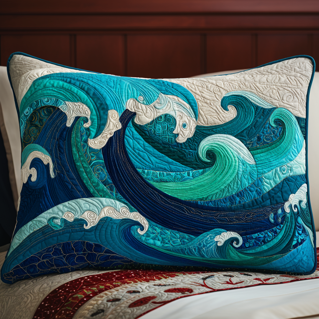 Housse de Coussin Matelassée Ocean Waves NCU0NT9951