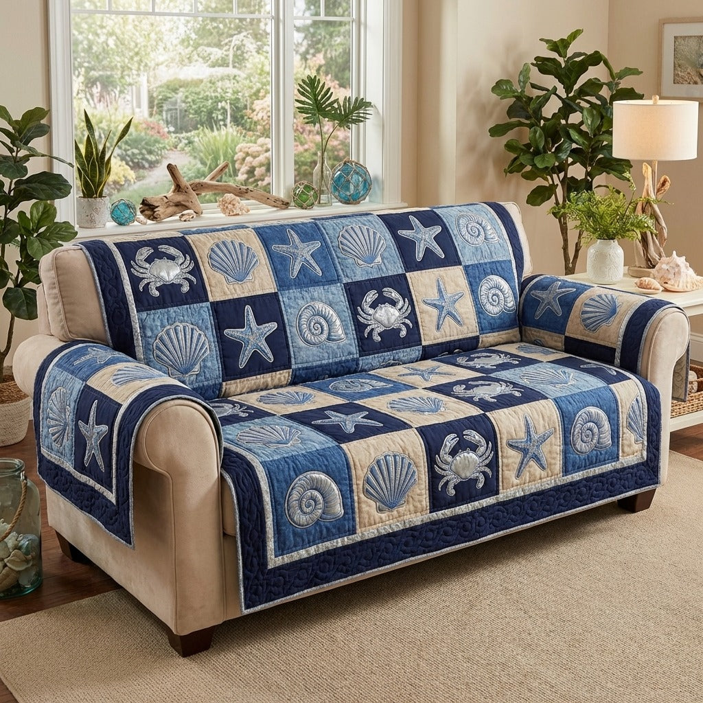 Housse de canapé matelassée Ocean Charm