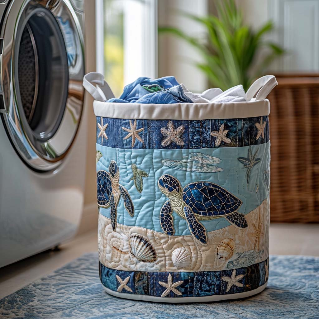 Panier à linge matelassé Tortue de mer NCU0QN030