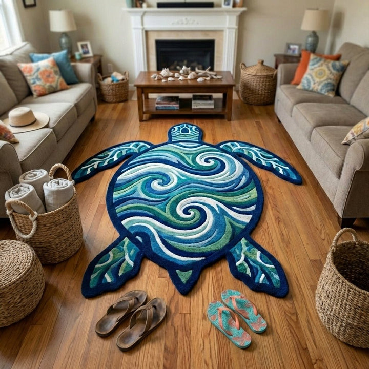 Tapis en forme de tortue de mer sur mesure NCU0DV9592