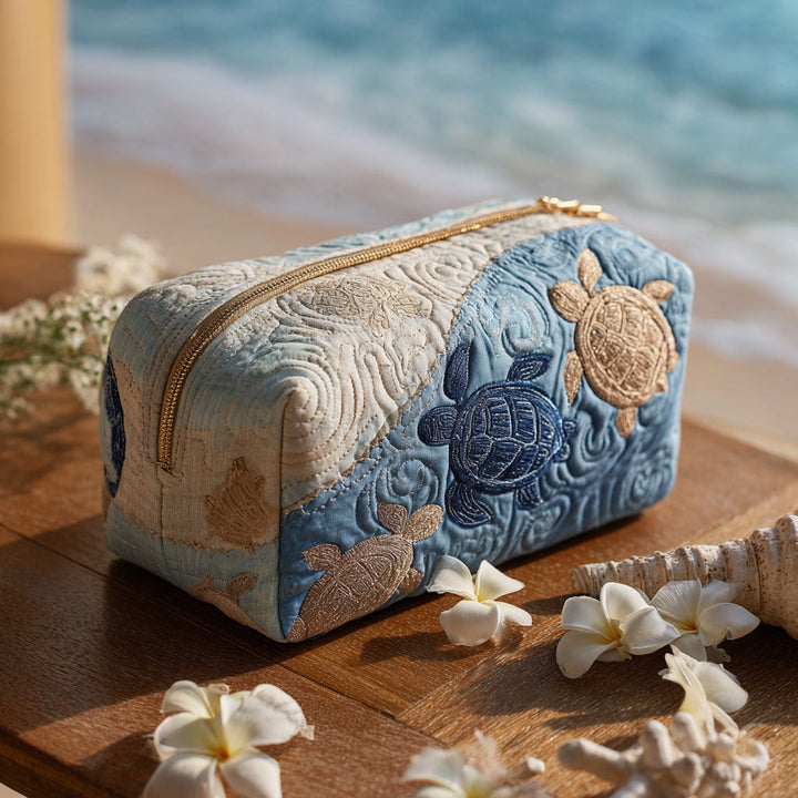 Trousse de Maquillage Matelassée Tortue de l'Océan