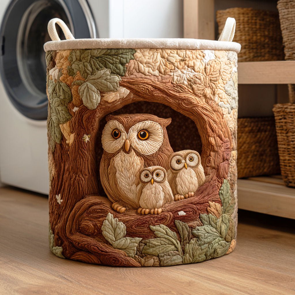 Panier à Linge Matelassé Owl Family NCU0NTD367