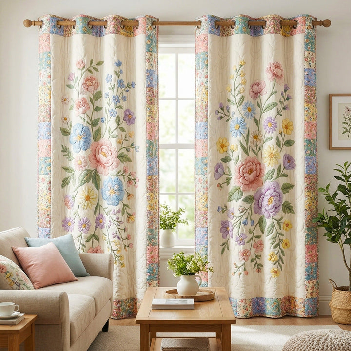 Rideaux Matelassés Jardin Pastel NCU0TV1759