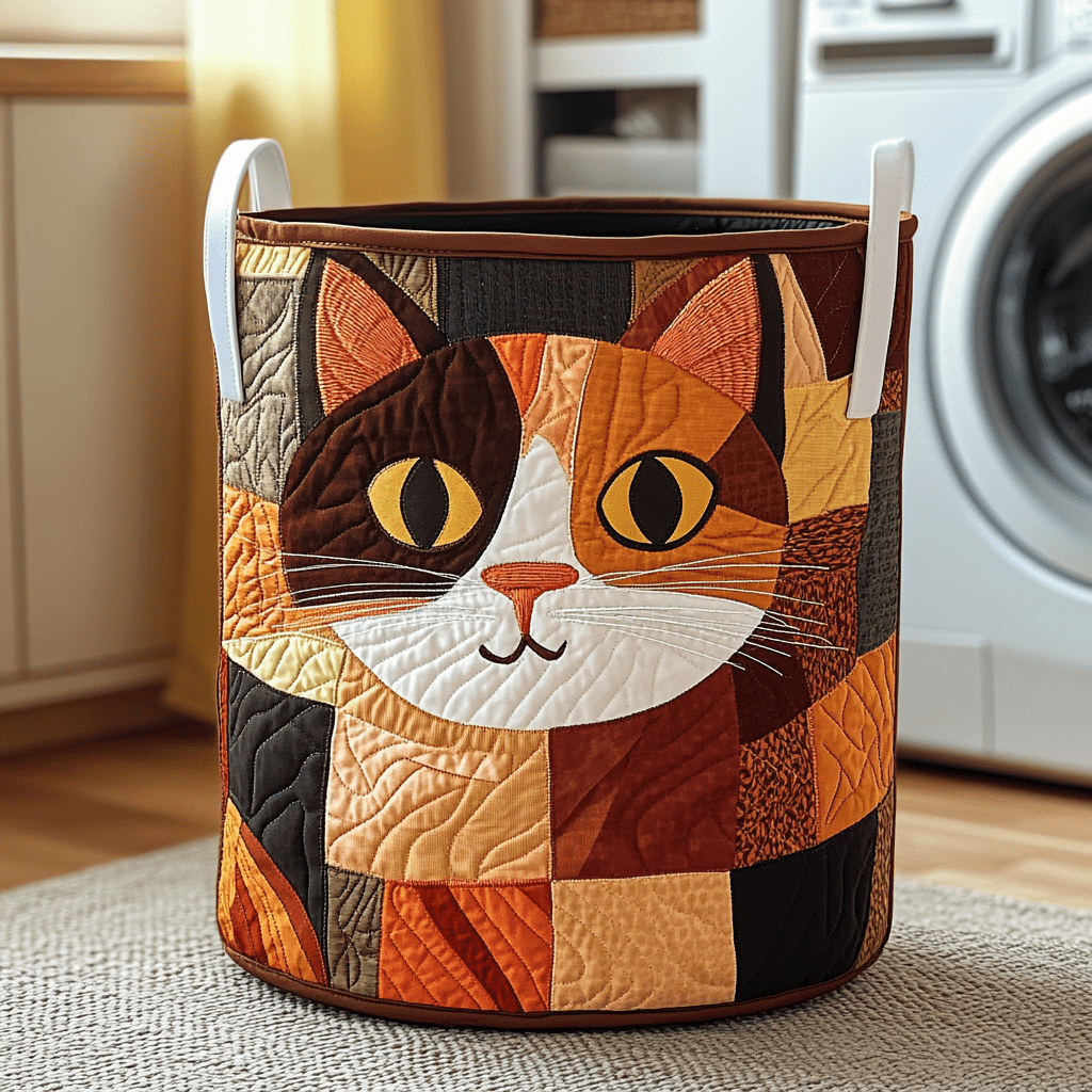 Panier à Linge Matelassé Chat Tacheté NCU0DDK605