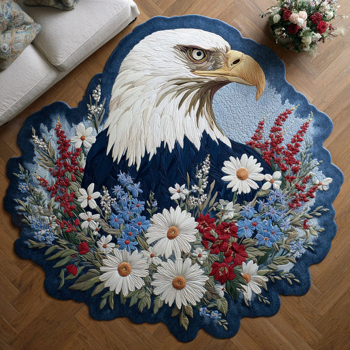 Tapis de sol en forme personnalisée avec des ailes patriotiques NCU0NT12653