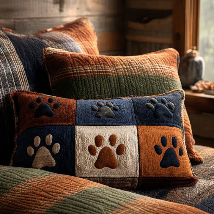 Housse de Coussin Matelassée Pawprint Meadow NCU0DV8937