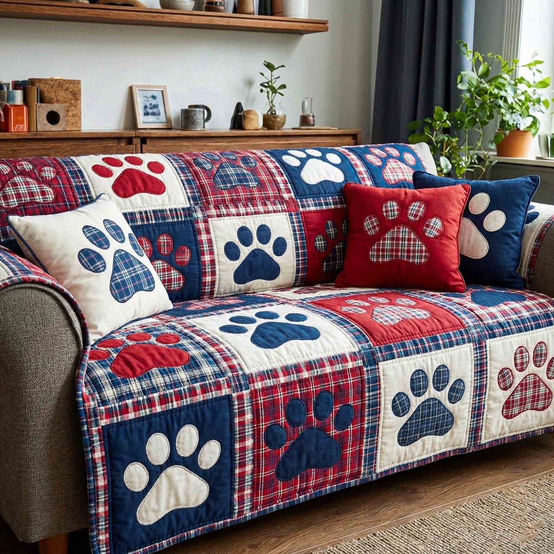 Housse de Canapé Matelassée Pawprint