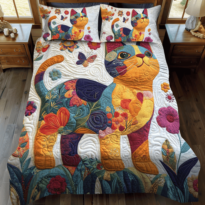 Ensemble de Literie Matelassée 3 Pièces Cat