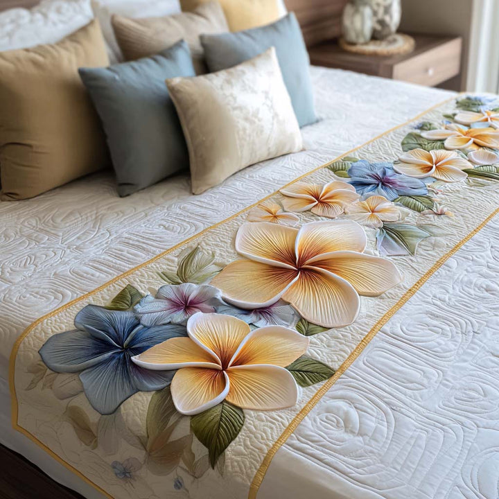Couverture de lit matelassée Plumeria Garden
