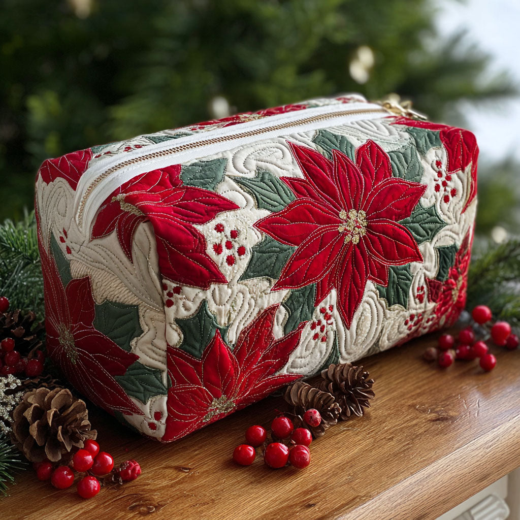 Trousse de Maquillage Matelassée Poinsettia