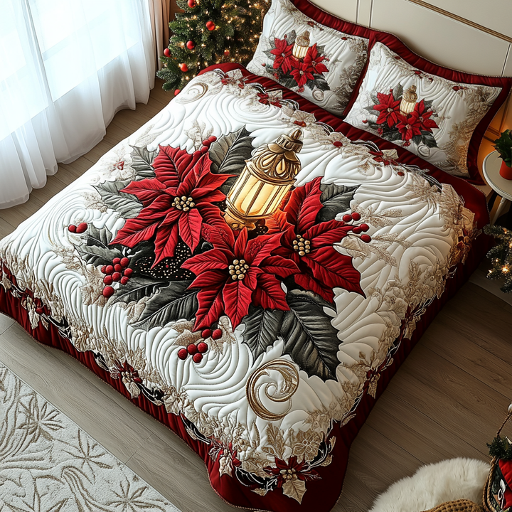 Ensemble de Literie Matelassé 3 Pièces Poinsettia Warmth