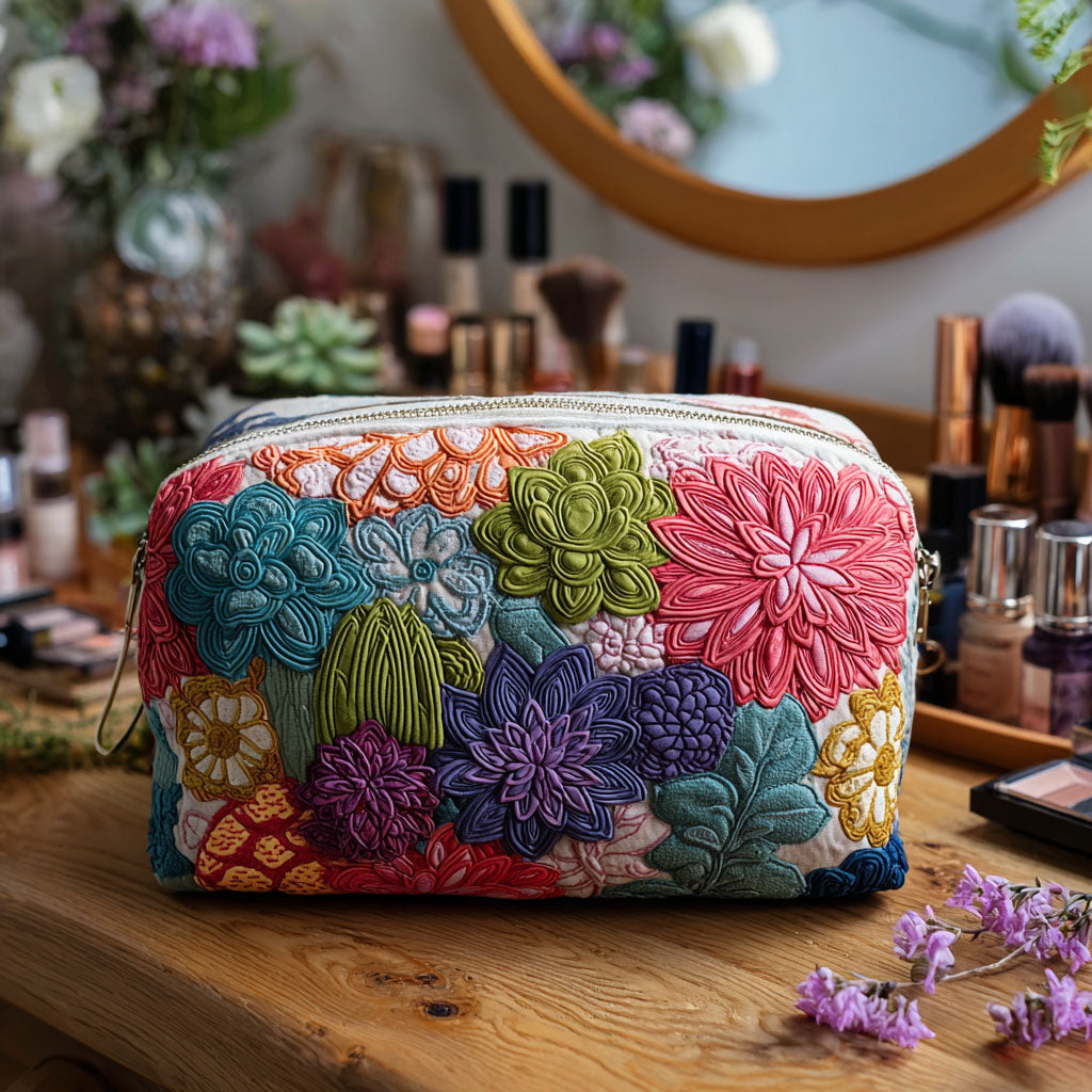 Trousse de Maquillage Matelassée Jardin Épineux