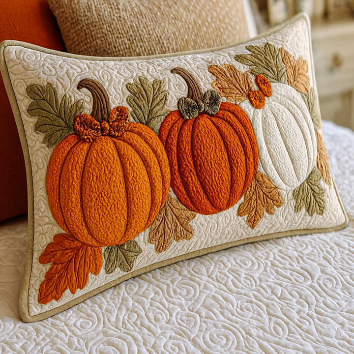 Housse de Coussin Matelassée Charmante Feuille de Citrouille NCU0NT8574