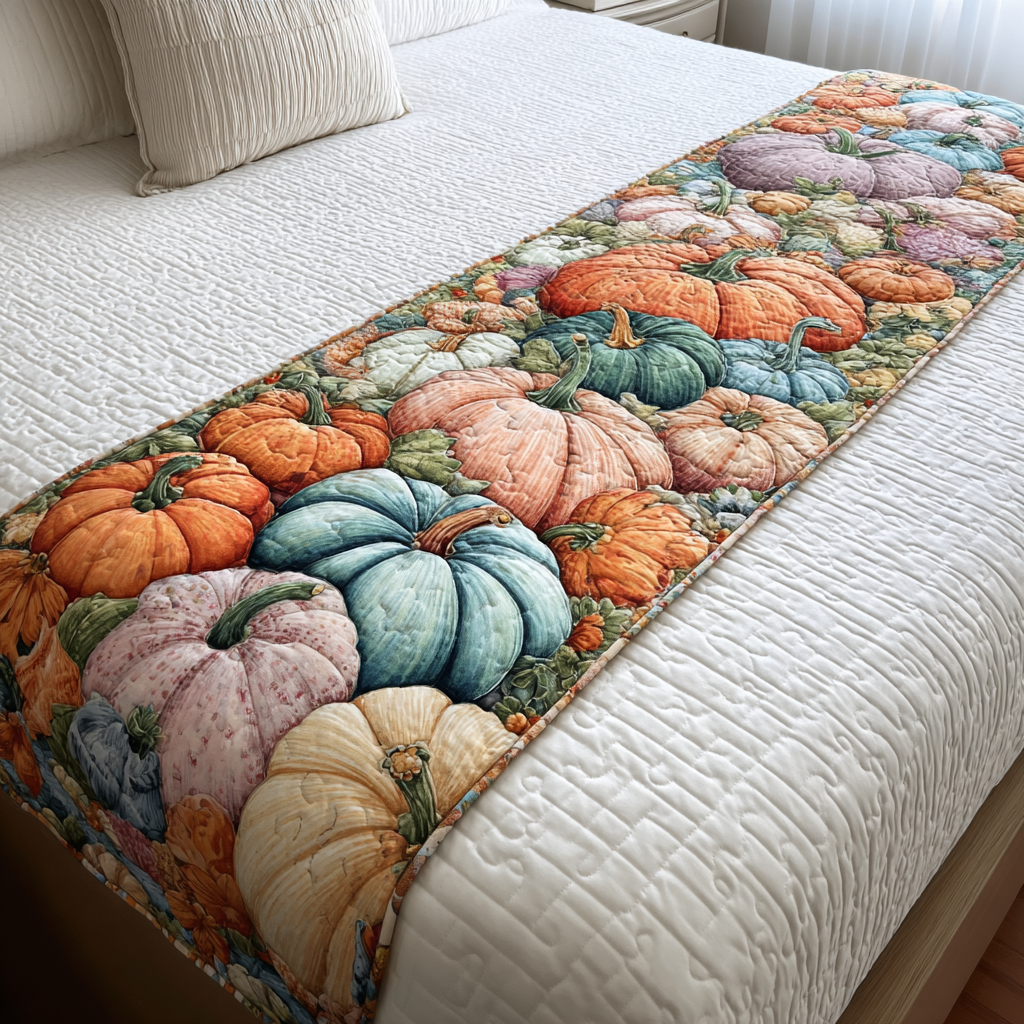 Couverture de lit matelassée en forme de citrouille