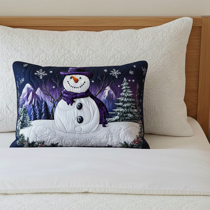 Housse de Coussin Matelassée Bonhomme de Neige Violet NCU0NT10284