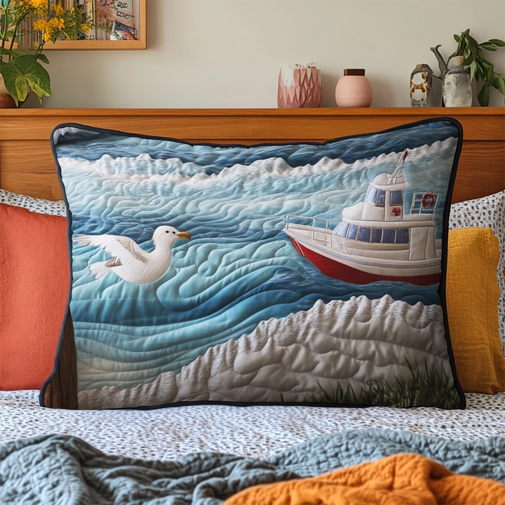 Housse de Coussin Matelassée Rêves en Bord de Mer NCU0VH4186