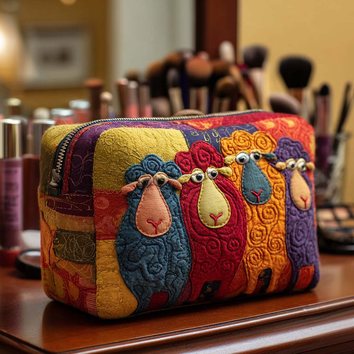 Trousse de Maquillage Matelassée en Mouton