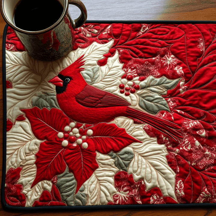 Nappe en Tapisserie à Plumes Rouges NCU0DV1539