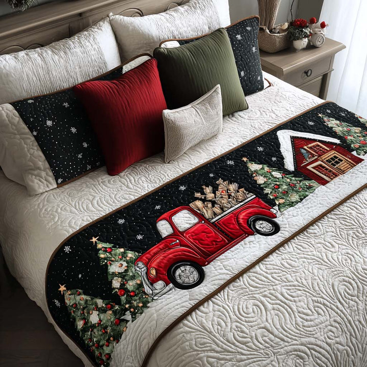 Couverture de Lit Matelassée Camion Rouge