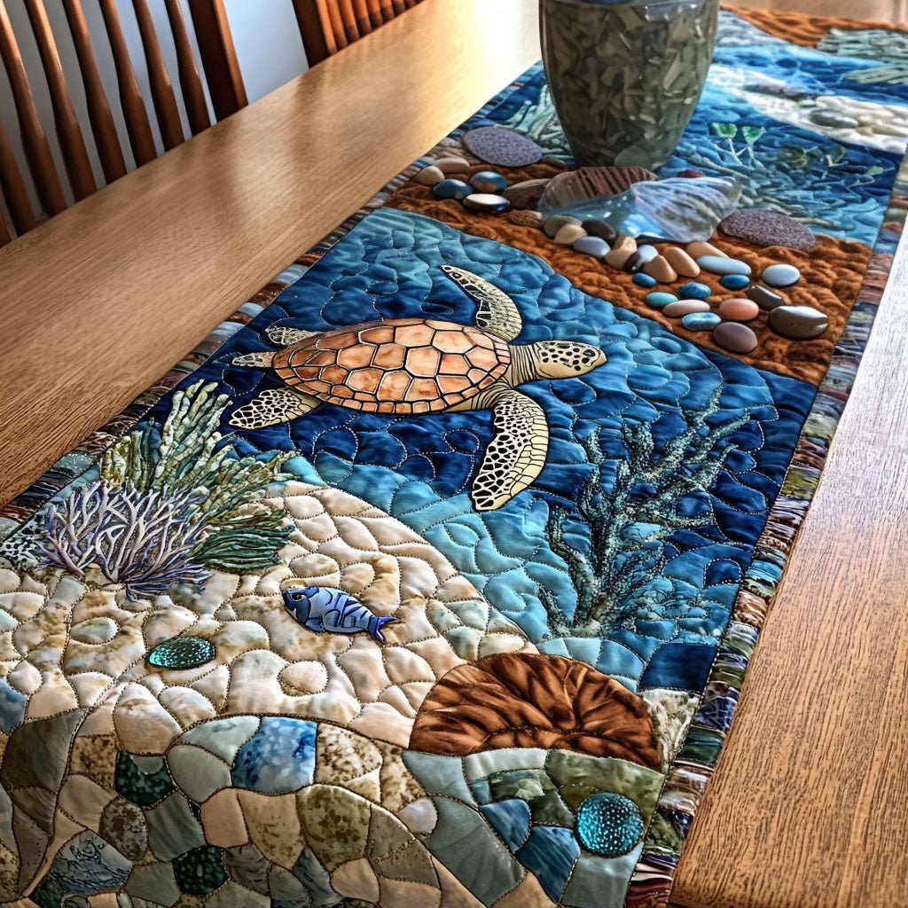 Chemin de Table Matelassé Tortue de Récif NCU0PT2496