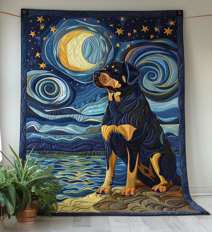 Couverture matelassée Rêve Nocturne du Rottweiler NCU0PT347
