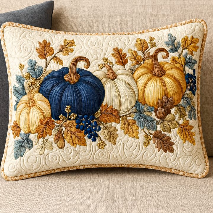 Taie d'oreiller en patchwork bleu rustique NCU0NT8575