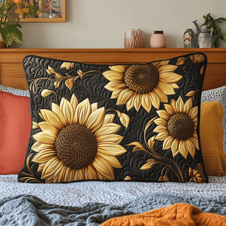 Housse de Coussin Matelassée Tournesol Rustique NCU0DV5476