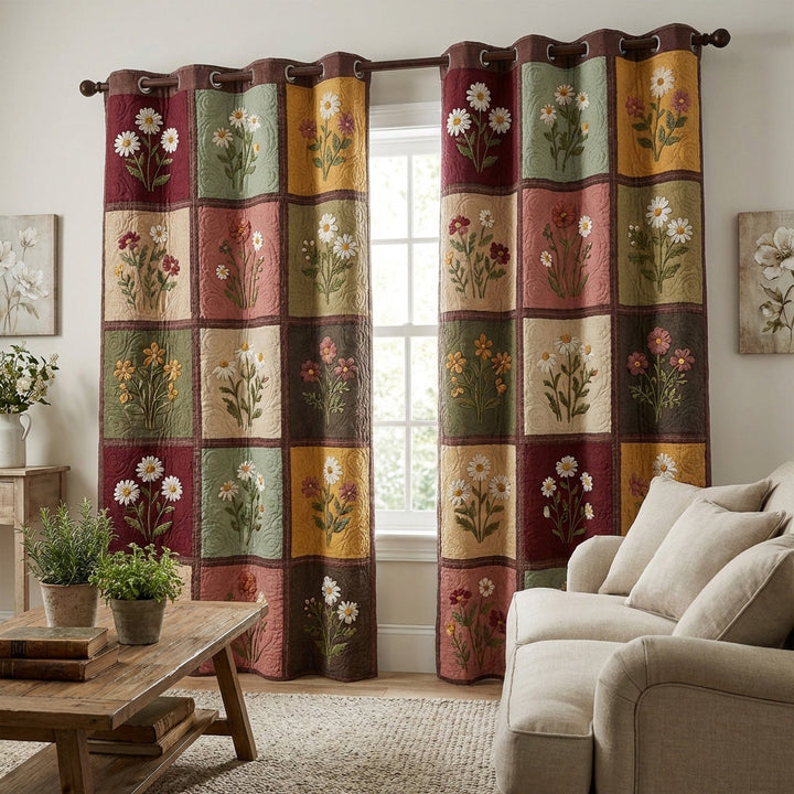 Rideaux Matelassés en Patchwork Rustique NCU0TV1751