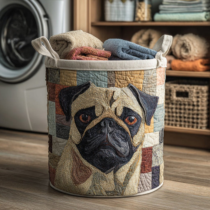 Panier à Linge Matelassé Pug Rustique NCU0HNH070